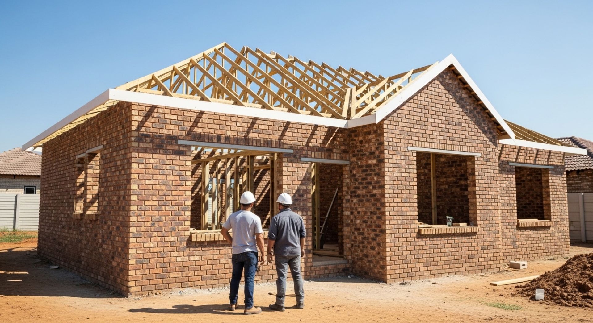 Residential Brick House Construction – Single-Family Home